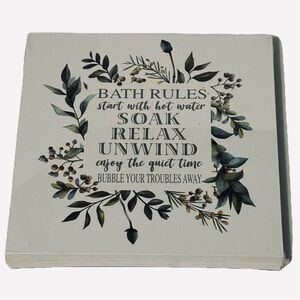 Elegant Bath Rules Canvas Wall Art